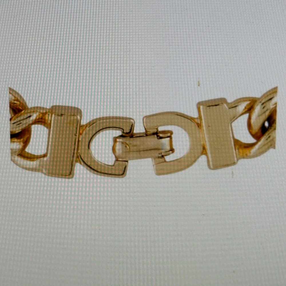 Christian Dior Gold Plated Metal Heavy Chain Link Bracelet. - Vtg. 90s - Picture 2 of 10